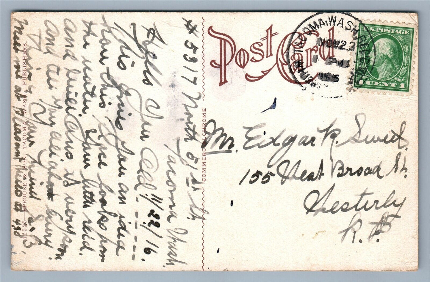 TACOMA WA WATERFRONT SCENE ANTIQUE POSTCARD