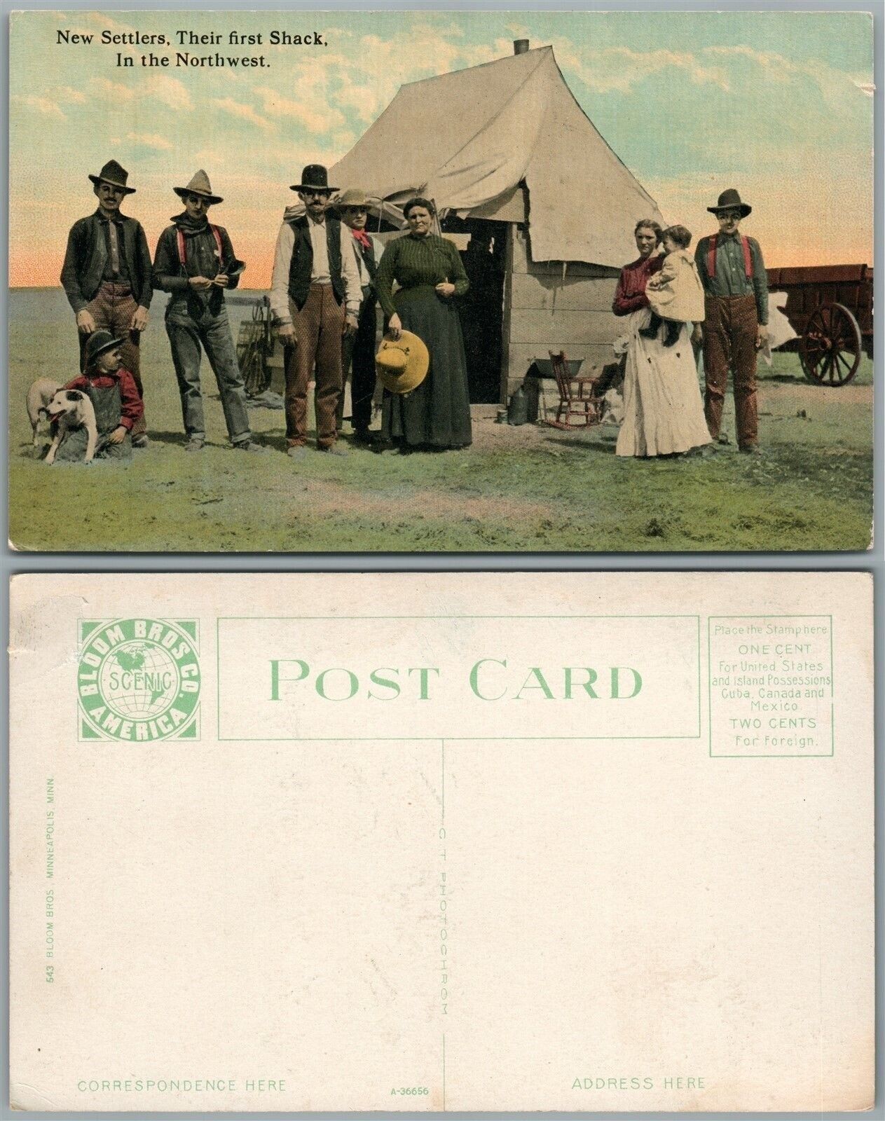 NEW SETTLERS IN THE NORTHWEST ANTIQUE POSTCARD