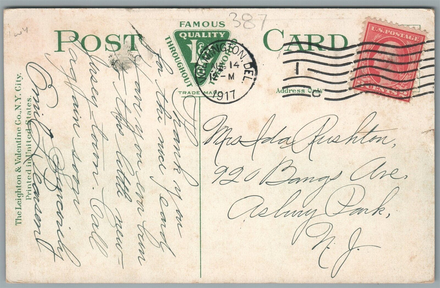 SOMERVILLE NJ HIGH STREET ANTIQUE POSTCARD