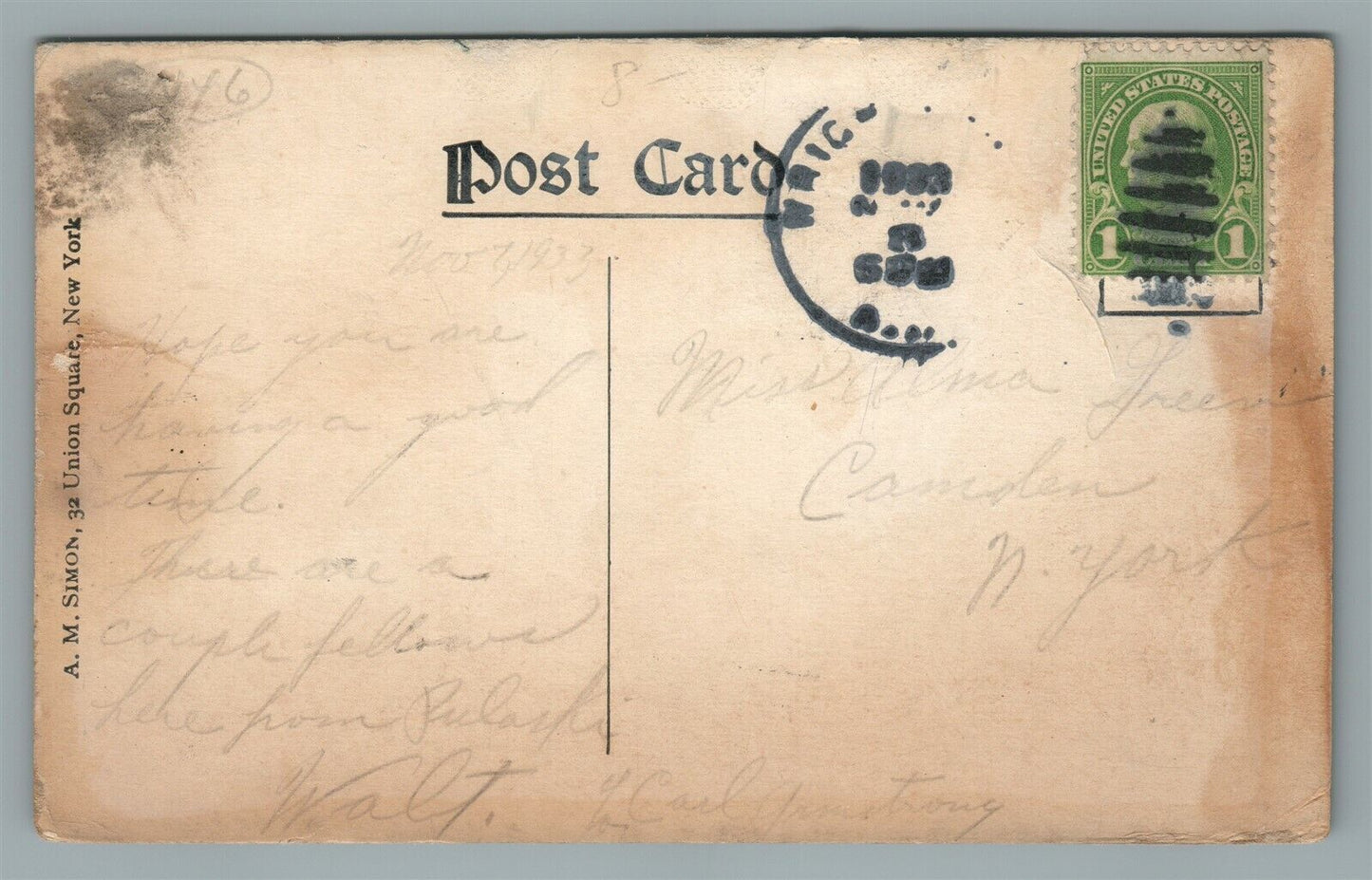 WRIGHTSTOWN NJ STREET SCENE ANTIQUE POSTCARD