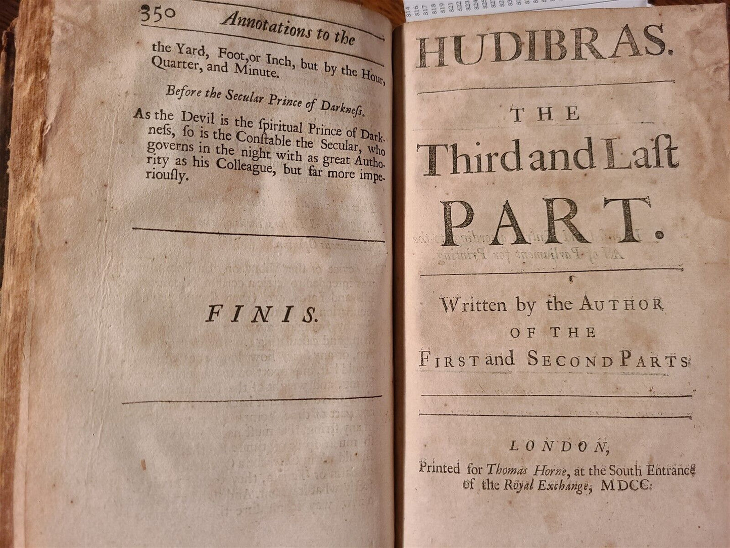 1700 HUDIBRAS by SAMUEL BUTLER antique in ENGLISH POLITICAL SATIRE