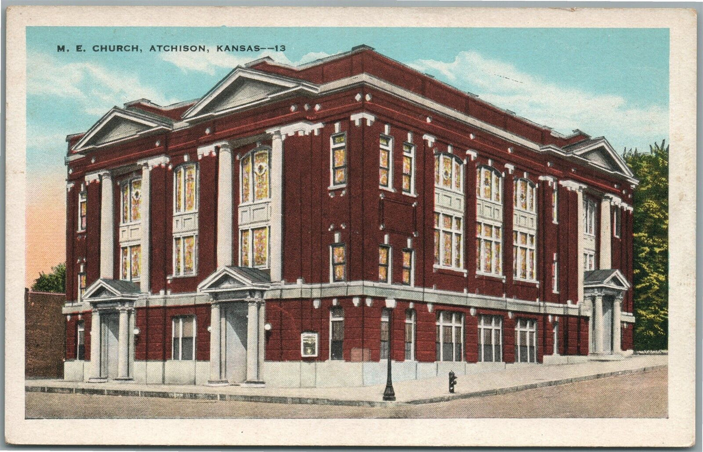 ATCHISON KS M.E. CHURCH ANTIQUE POSTCARD