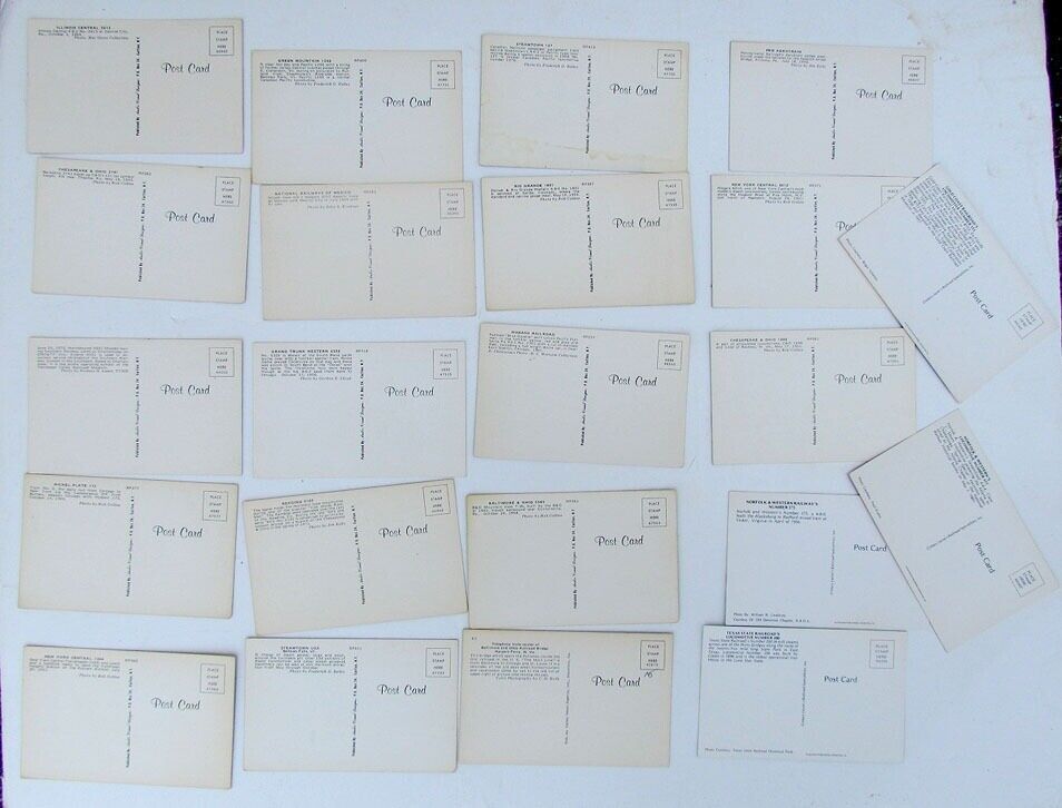LOT OF 22 VINTAGE POSTCARDS train railway railroad