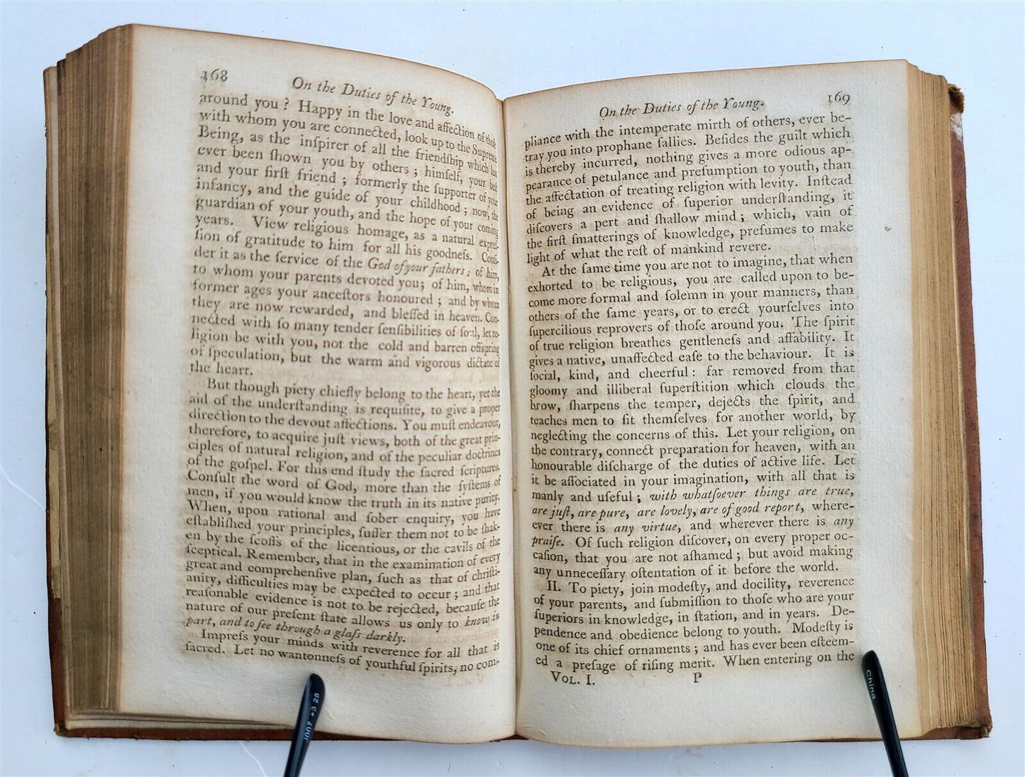 1792 SERMONS by HUGH BLAIR antique NEW YORK AMERICANA Vol. I