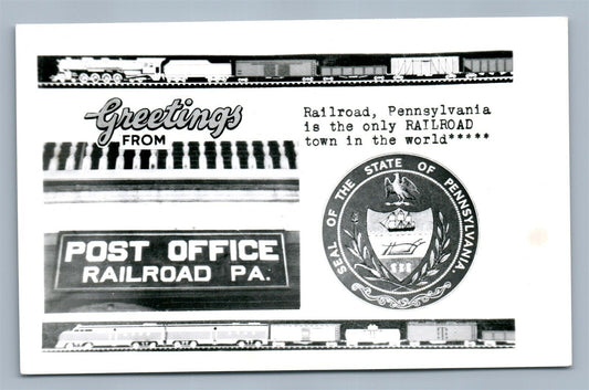 RAILROAD PA POST OFFICE VINTAGE REAL PHOTO POSTCARD RPPC