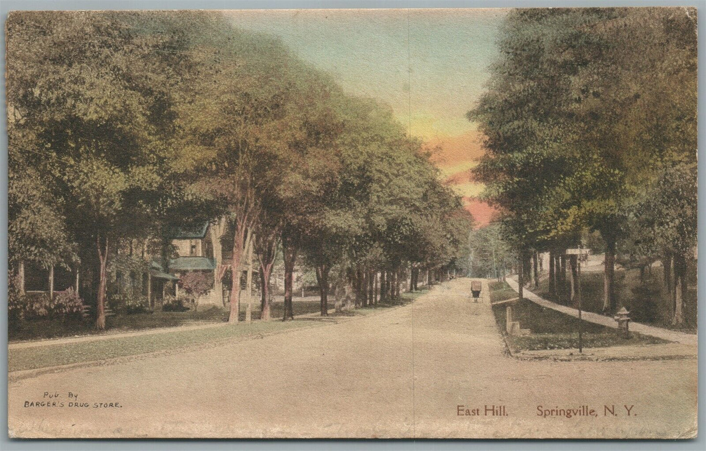 SPRINGVILLE NY EAST HILL ANTIQUE POSTCARD