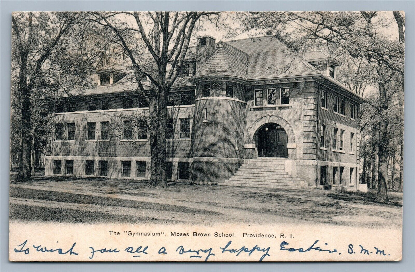 PROVIDENCE RI MOSES BROWN SCHOOL GYMNASIUM ANTIQUE POSTCARD