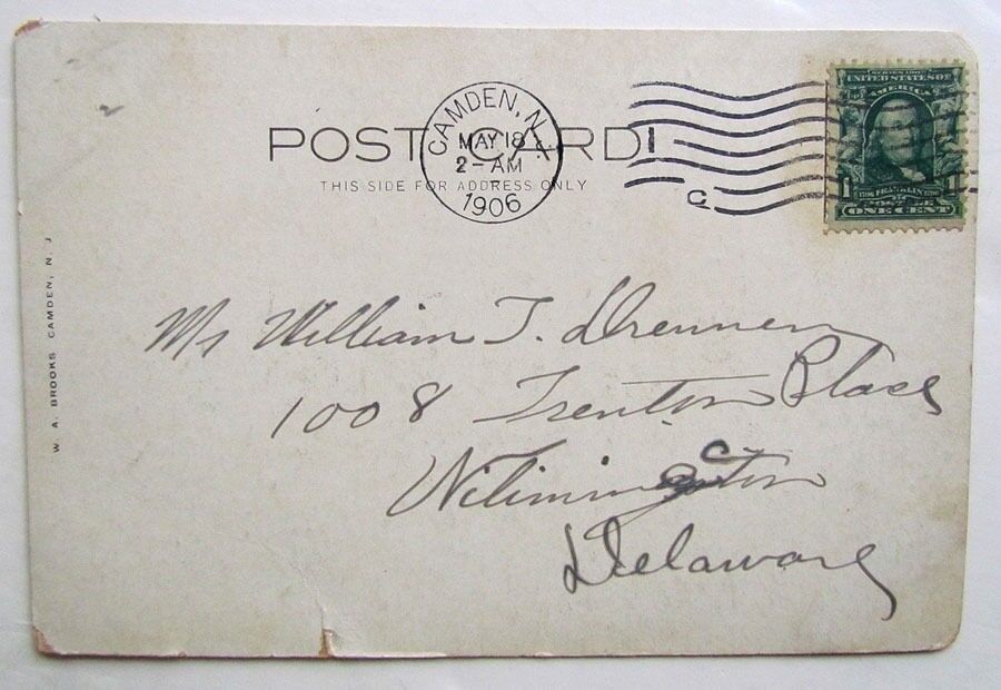 VINTAGE 1906 UNDIVIDED POSTCARD MANUAL TRAINING HIGH SCHOOL CAMDEN NJ NEW JERSEY