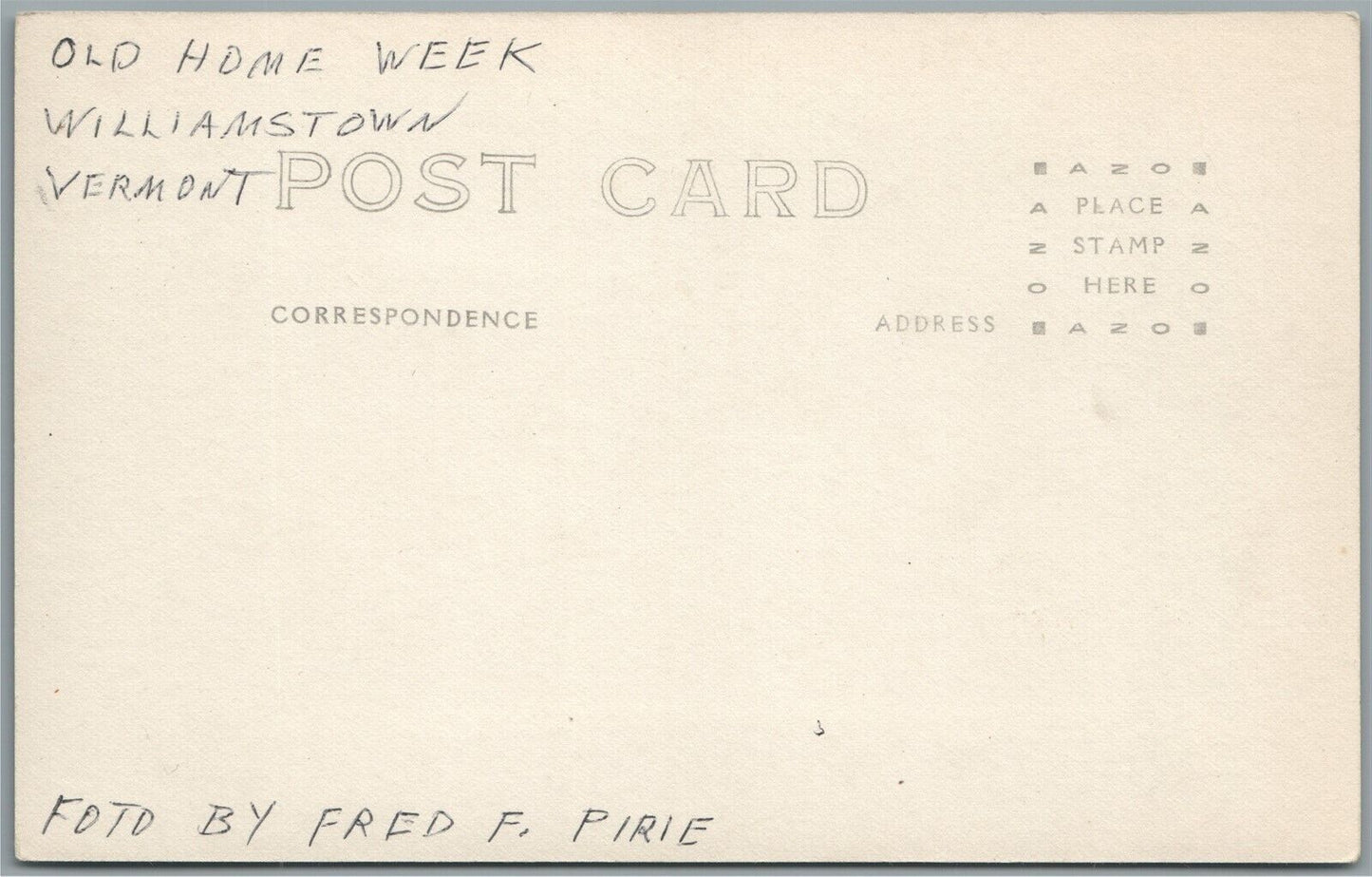 WILLIAMSTOWN VT OLD HOME WEEK ANTIQUE REAL PHOTO POSTCARD RPPC RED CROSS CART