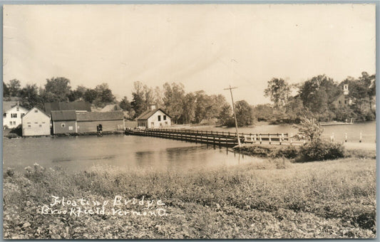 BROOKFIELD VT FLOATED BRIDGE ANTIQUE REAL PHOTO POSTCARD RPPC