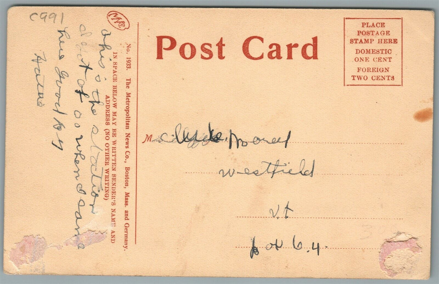 MANCHESTER NH RAILROAD STATION RAILWAY TRAIN DEPOT ANTIQUE POSTCARD