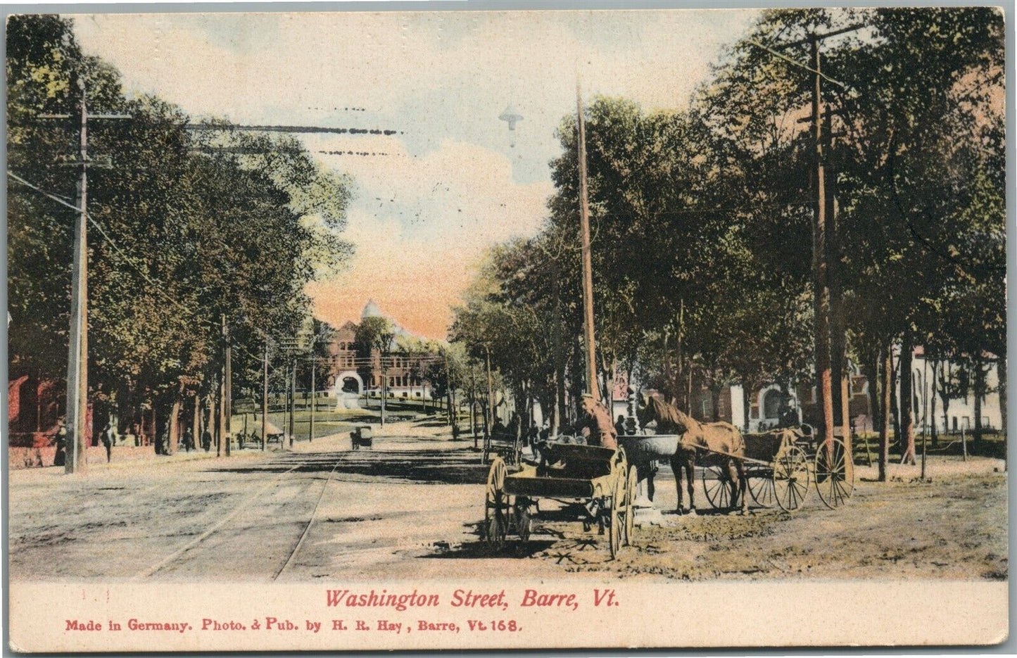 BARRE VT WASHINGTON STREET ANTIQUE POSTCARD
