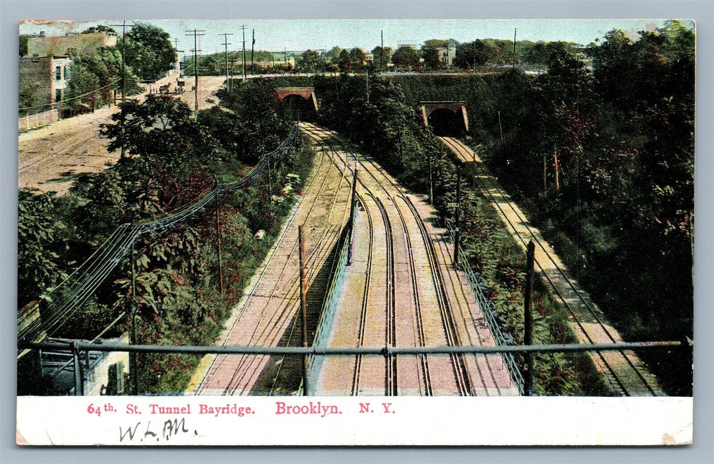 BROOKLYN NY BAYRIDGE 64th TUNNEL ANTIQUE POSTCARD railroad railway