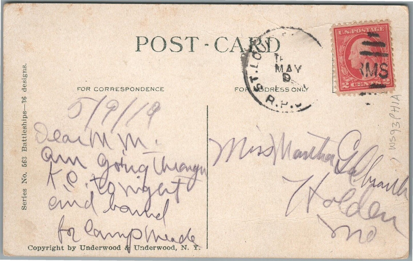 EARLY AVIATION US AIR CRUISER ANTIQUE POSTCARD