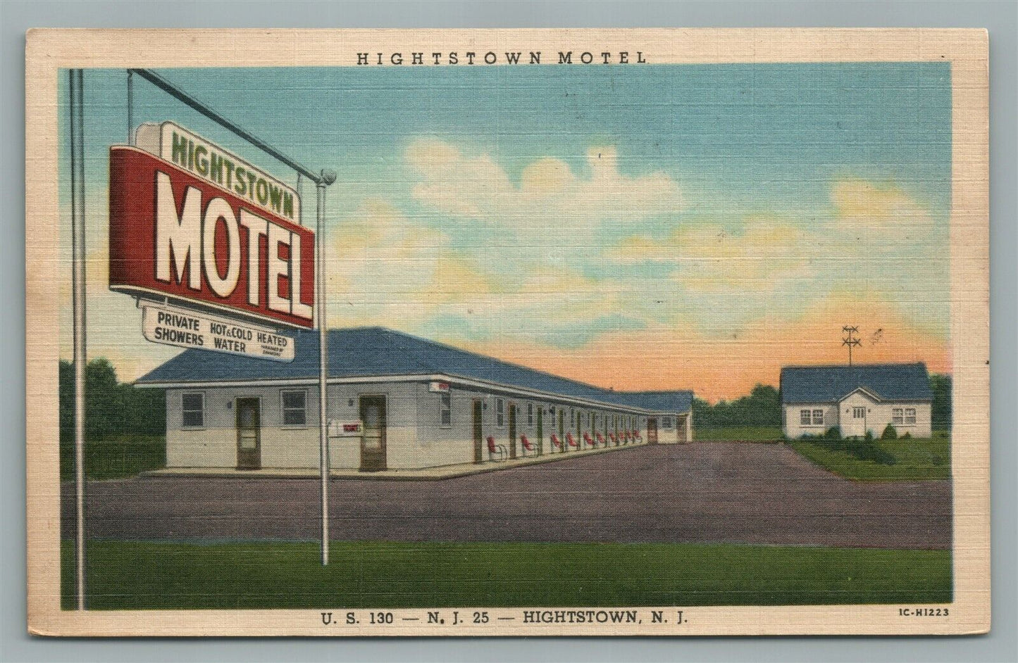 HIGHTSTOWN MOTEL NJ VINTAGE POSTCARD