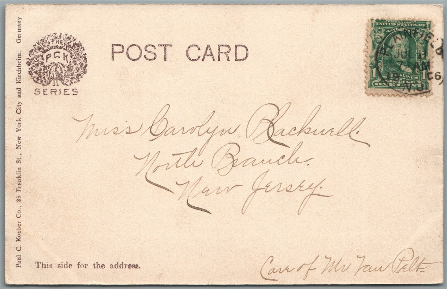 PLAINFIELD NJ PRESBYTERIAN CHURCH UNDIVIDED ANTIQUE POSTCARD