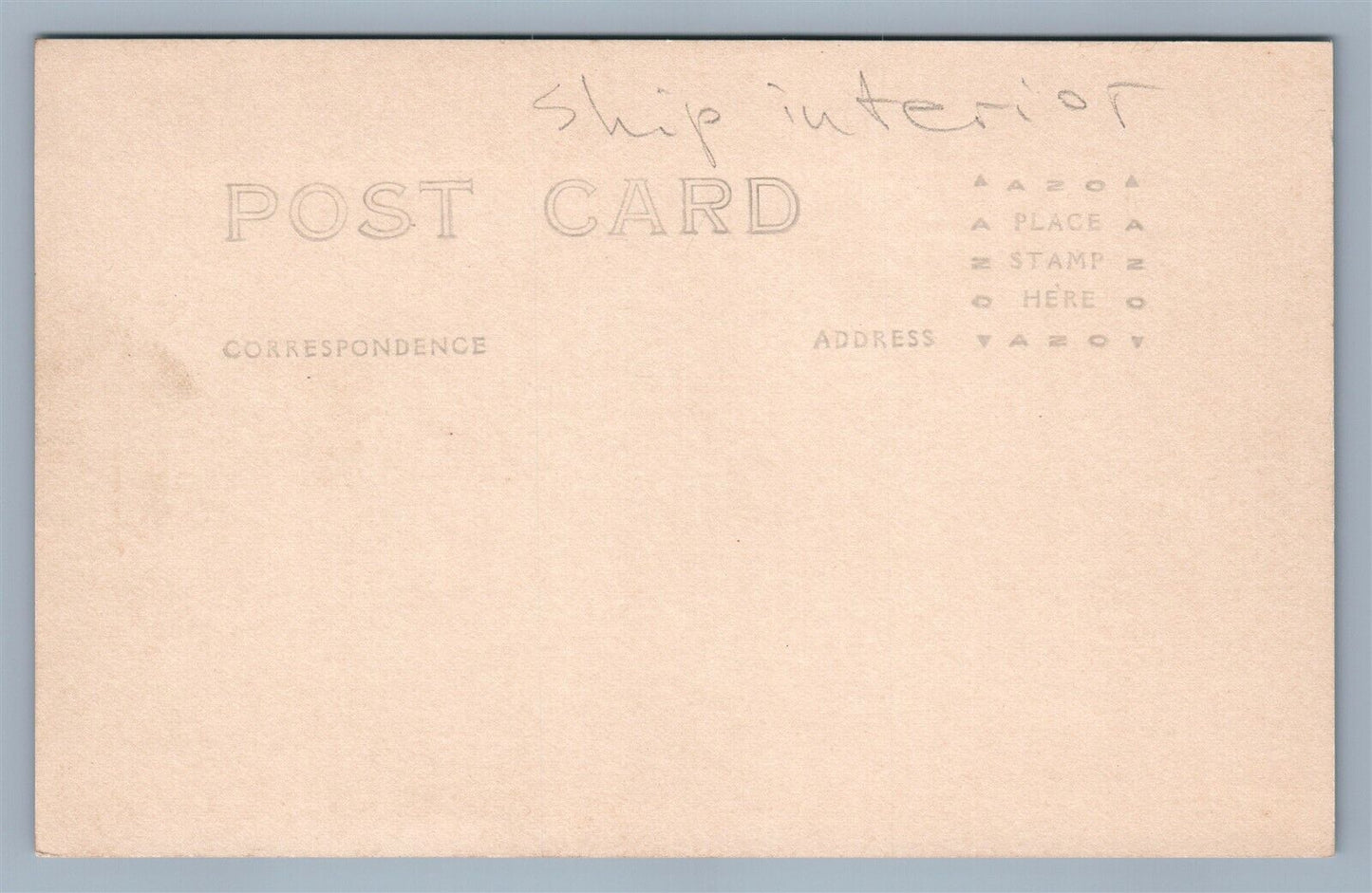 CARGO SHIP INTERIOR VINTAGE REAL PHOTO POSTCARD RPPC