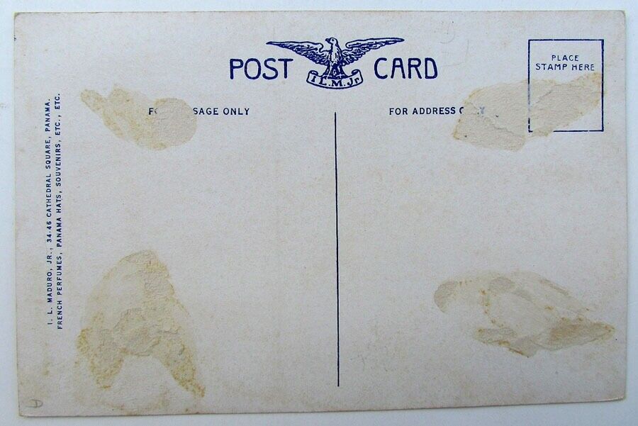 VINTAGE POSTCARD ELECTRIC MULE TOWING OCEAN LINER THRU GATUN LOCKS PANAMA CANAL