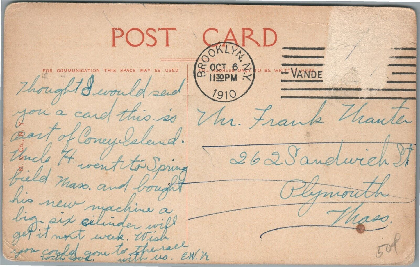 BROOKLYN NY CONEY ISLAND SURF AVE. FROM LOOP TO LOOP ANTIQUE POSTCARD