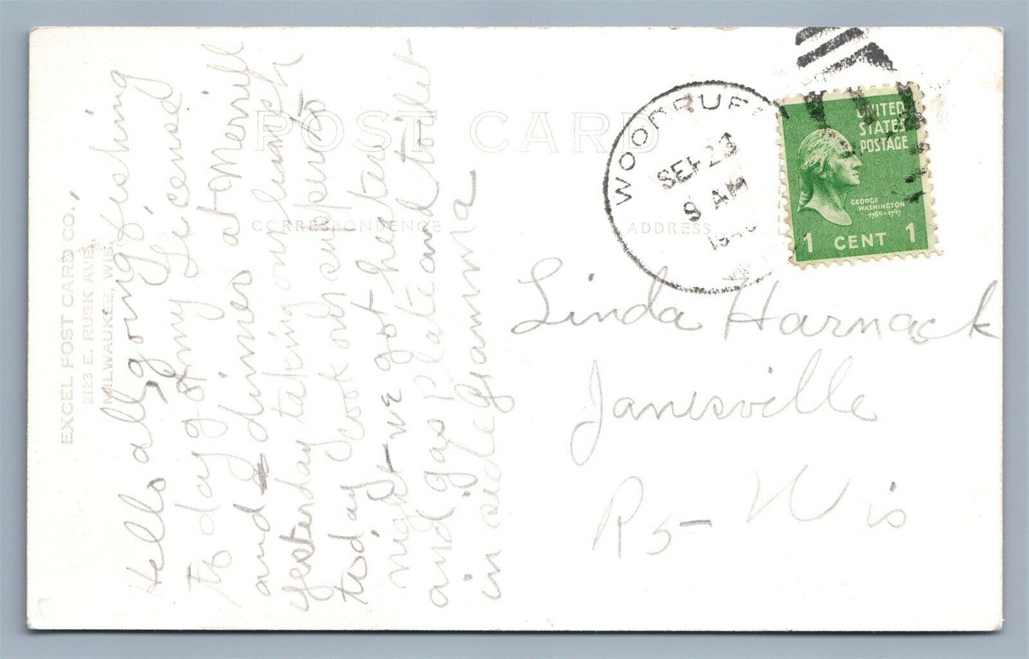 MERRILL WI UNITED STATES POST OFFICE VINTAGE REAL PHOTO POSTCARD RPPC
