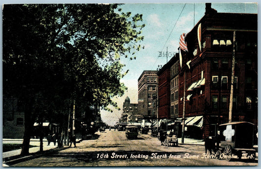 OMAHA NE 16th STREET ANTIQUE POSTCARD