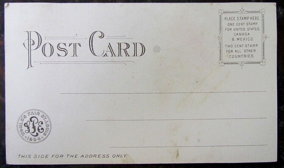 ANTIQUE UNDIVIDED OFFICIAL LOUISIANA PURCHASE EXPOSITION SOUVENIR POSTCARD