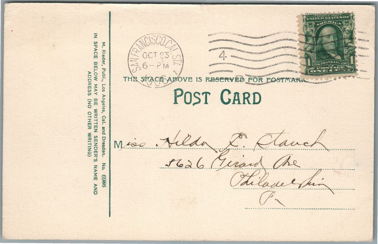 SAN FRANCISCO CA GOLDEN GATE PARK PLAYGROUND ANTIQUE POSTCARD