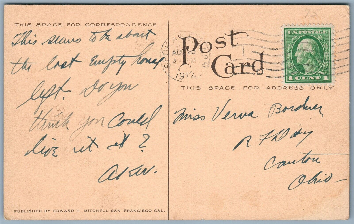 SIWASH HOME TYPICAL INDIAN BUNGALOW WASHINGTON 1912 ANTIQUE POSTCARD