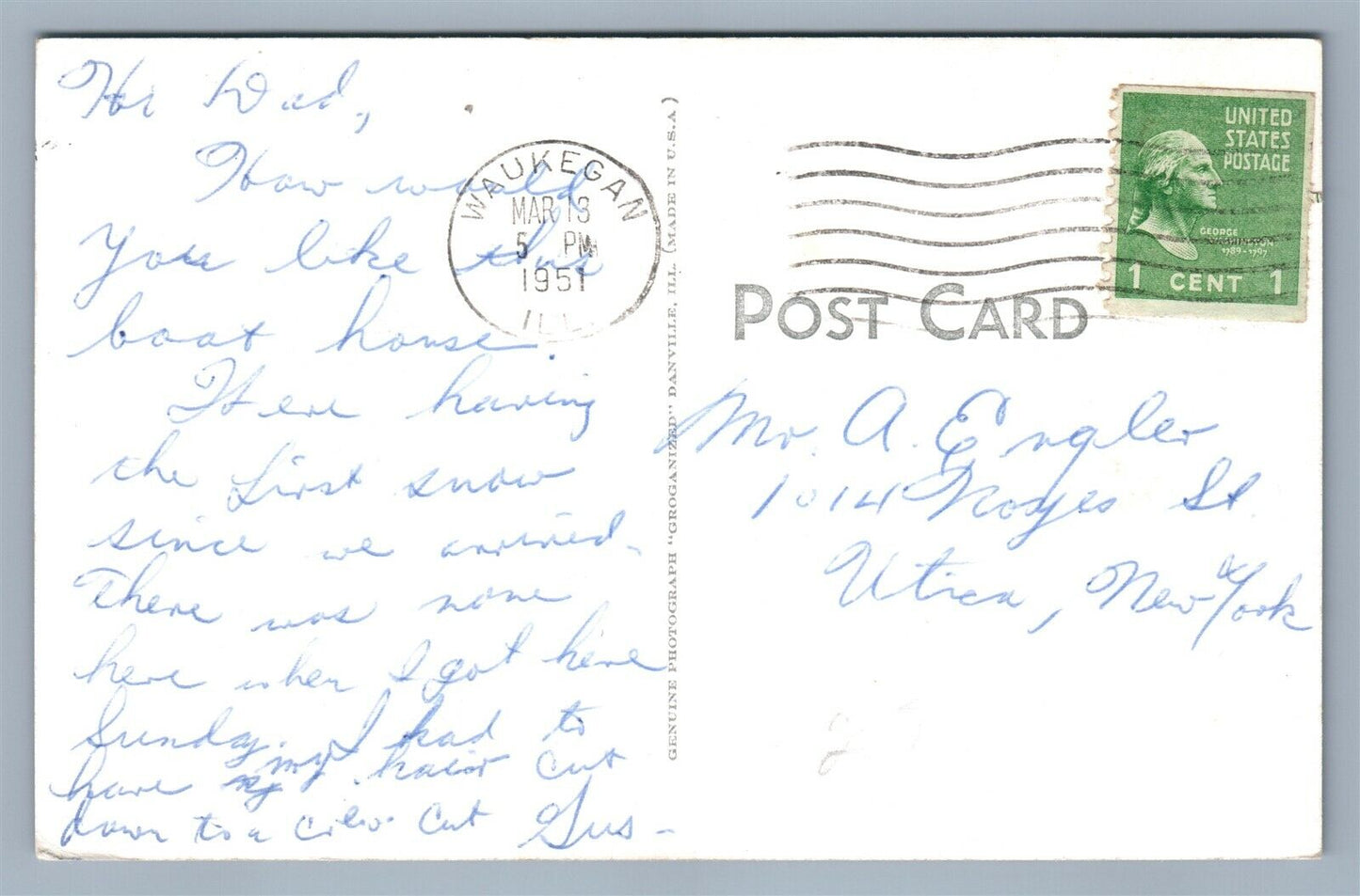 GREAT LAKES IL NAVAL TRAINING CENTER BOAT HOUSE VINTAGE REAL PHOTO POSTCARD RPPC