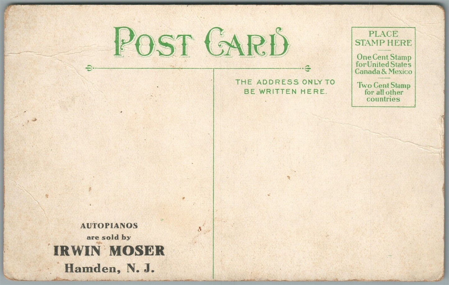 NEW YORK ATLANTIC BATTLESHIP FLEET PASSING AUTOPIANO FACTORIES ANTIQUE POSTCARD