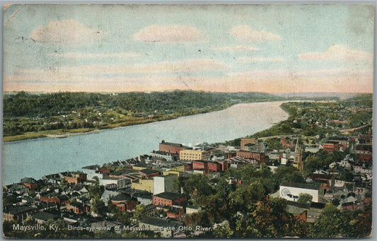 MAYSVILLE ME BIRDS EYE VIEW ANTIQUE POSTCARD