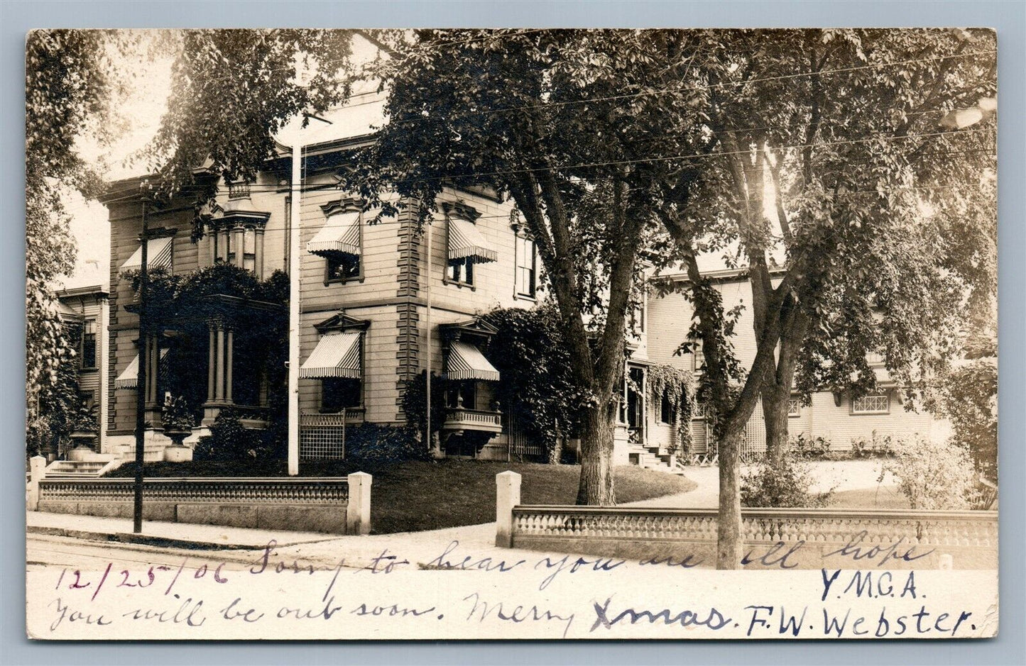 HAVERHILL MA MAIN STREET YMCA ANTIQUE REAL PHOTO POSTCARD RPPC