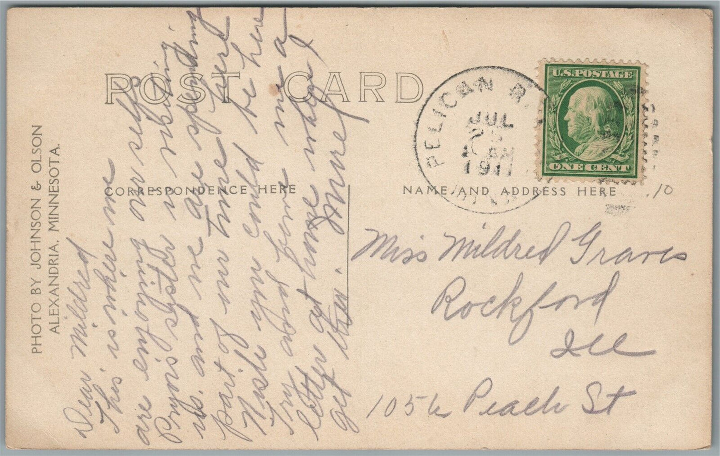 PELICAN RAPIDS MN KINGS HOTEL ANTIQUE REAL PHOTO POSTCARD RPPC