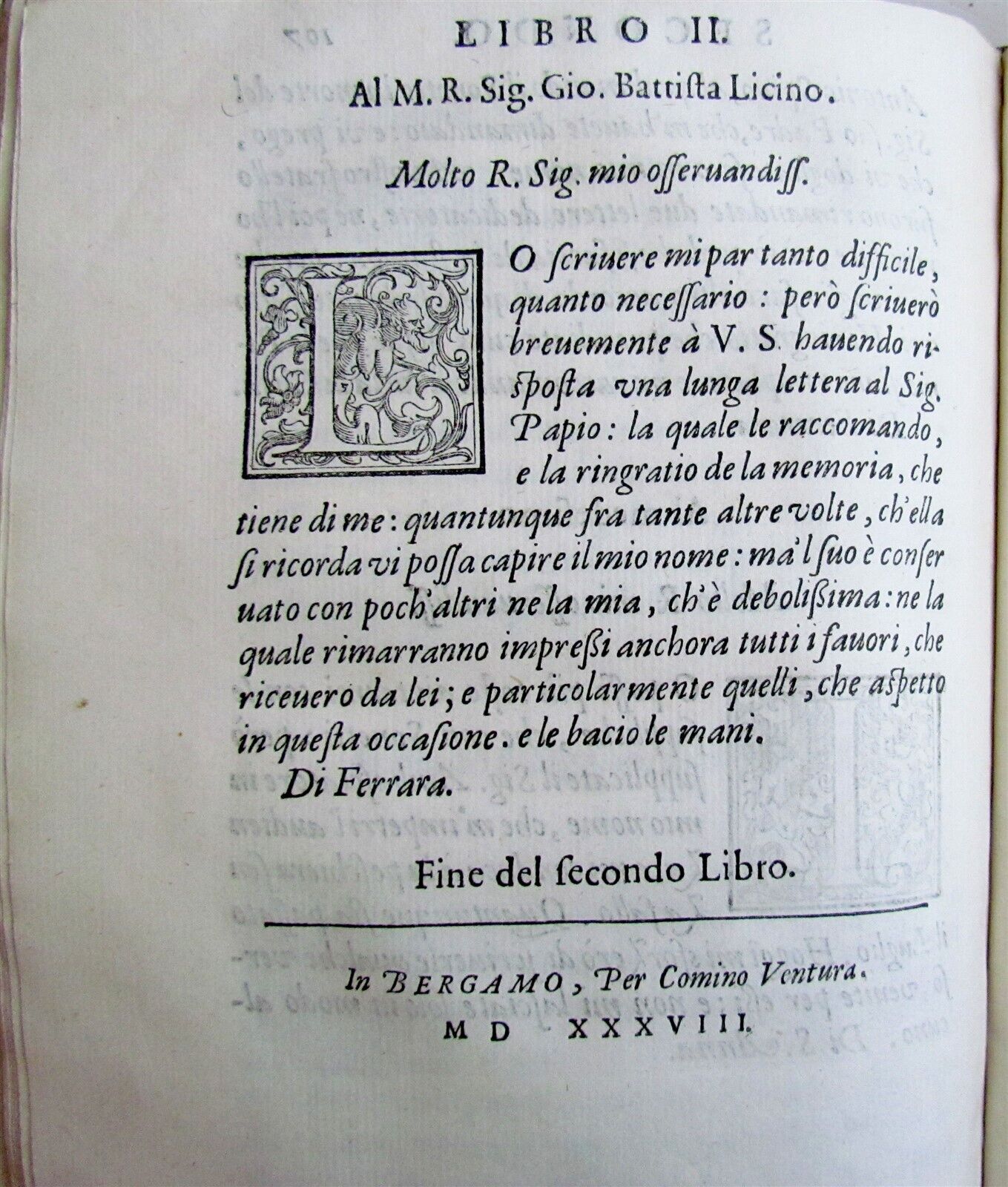 1588 Delle lettere familiari del sig. TORQUATO TASSO antique vellum 16th century