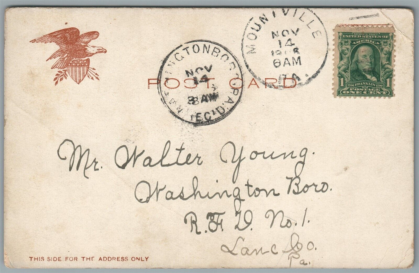 COLUMBIA PA PUBLIC HIGH SCHOOL ANTIQUE POSTCARD