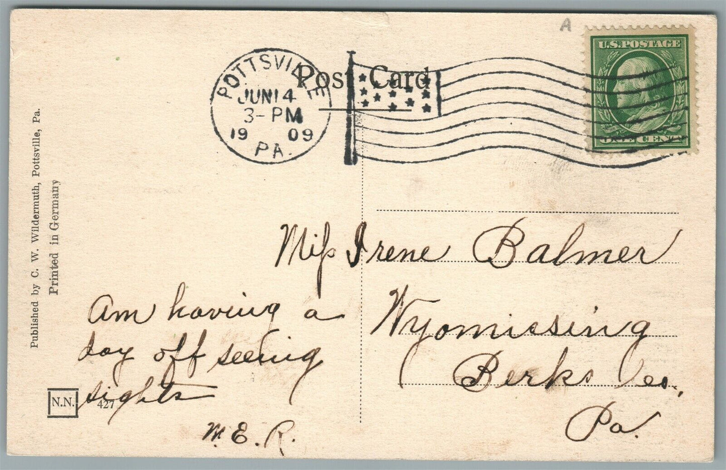 POTTSVILLE PA METHODIST EPISCOPAL CHURCH ANTIQUE POSTCARD