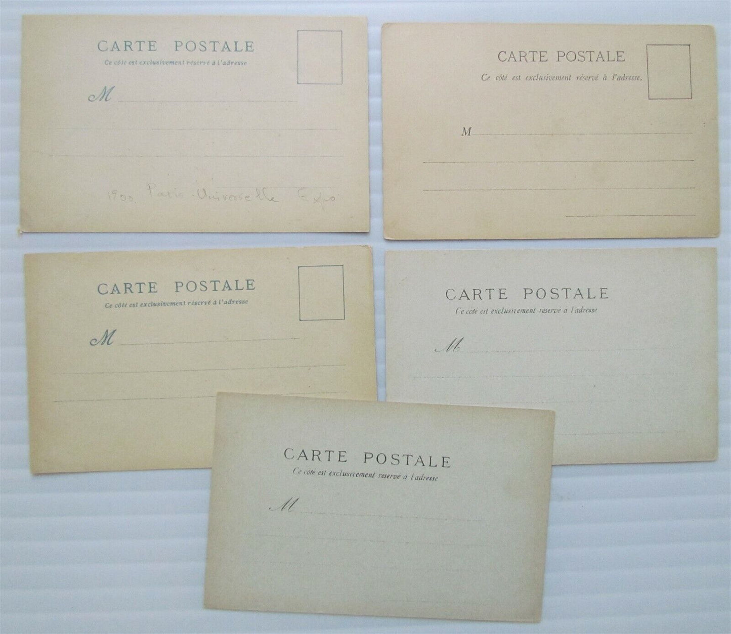 EXPOSITION UNIVERSELLE PARIS FRANCE LOT of 5 ANTIQUE POSTCARDS