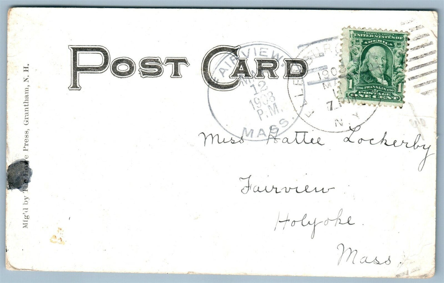 NEWPORT NH RAILROAD STATION RAILWAY TRAIN DEPOT ANTIQUE POSTCARD