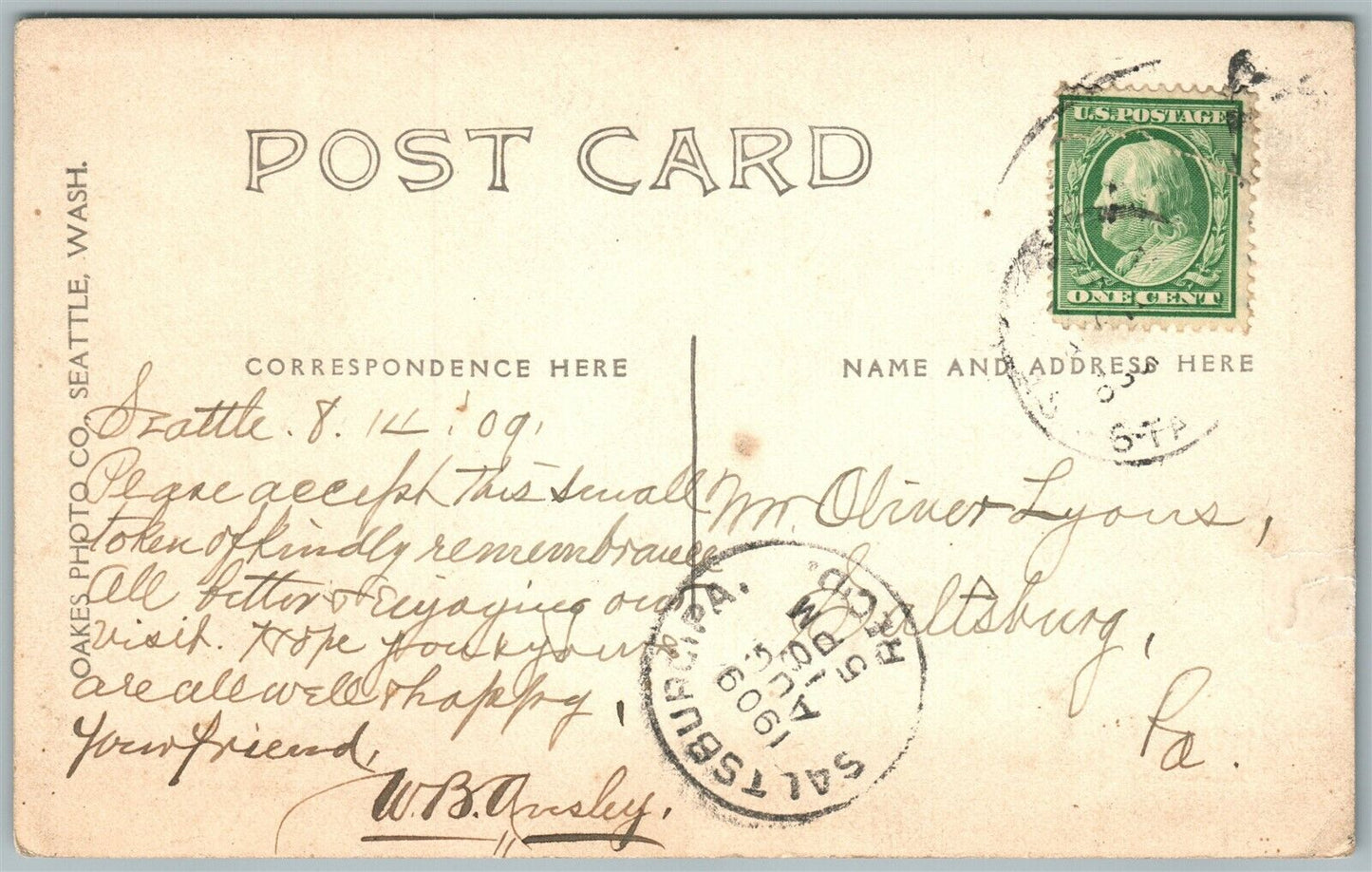 WASHINGTON CABBAGE EXAGGERATED 1909 ANTIQUE REAL PHOTO POSTCARD RPPC