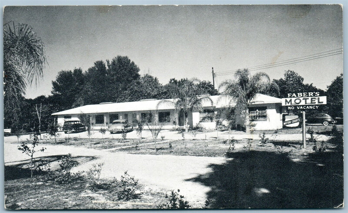 WINTER HAVEN FL FABER'S MOTEL VINTAGE POSTCARD