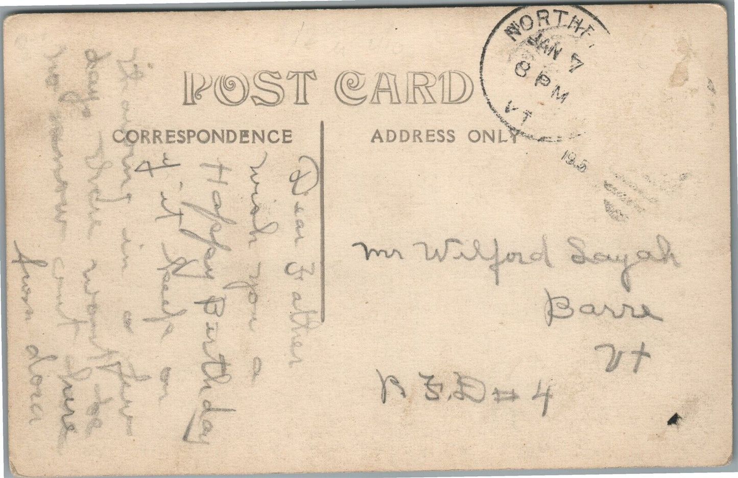 E. BARRE VT MAIN STREET ANTIQUE REAL PHOTO POSTCARD RPPC