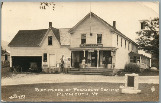 PLYMOUTH VT PRESIDENT COOLIDGE BIRTHPLACE ANTIQUE REAL PHOTO POSTCARD RPPC