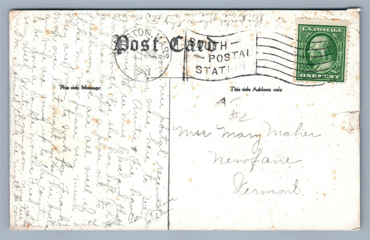 DORCHESTER MA EDW. EVERETT SQUARE ANTIQUE POSTCARD