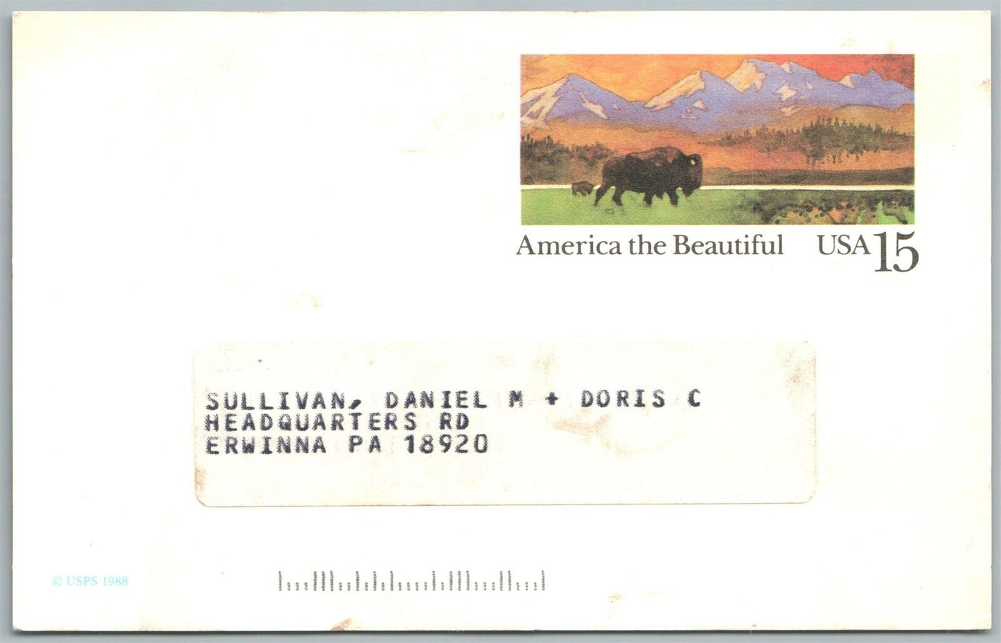 SOLEBURY PA CURT PANA BUILDERS ADVERTISING VINTAGE POSTCARD