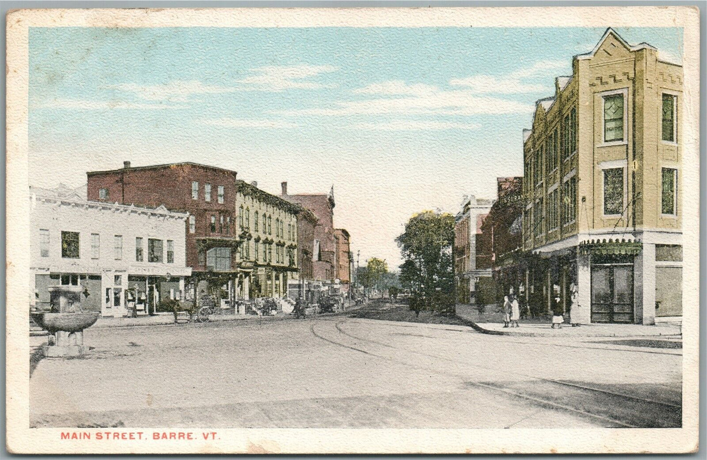 BARRE VT MAIN STREET 1916 ANTIQUE POSTCARD