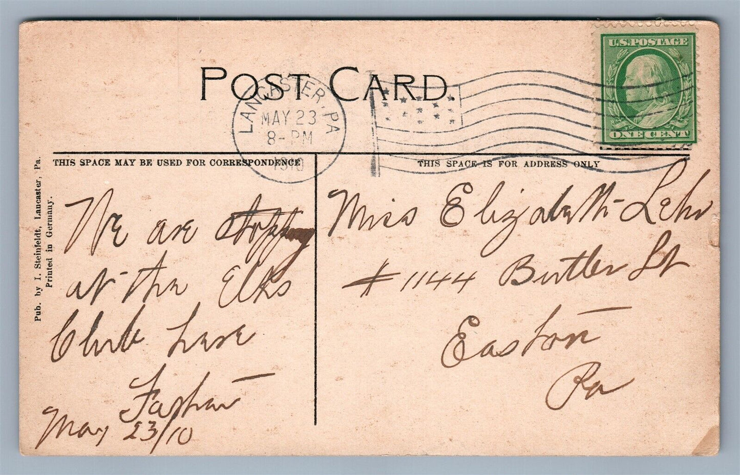 LANCASTER PA EAST KING STREET ANTIQUE POSTCARD