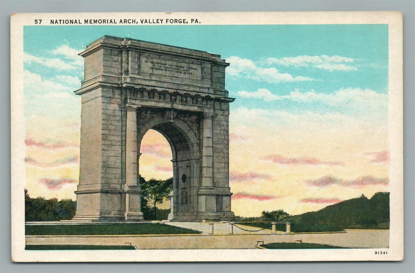 ANTIQUE POSTCARD DISTRIBUTING ADVERTISING VALLEY FORGE PA NATIONAL MEMORIAL ARCH
