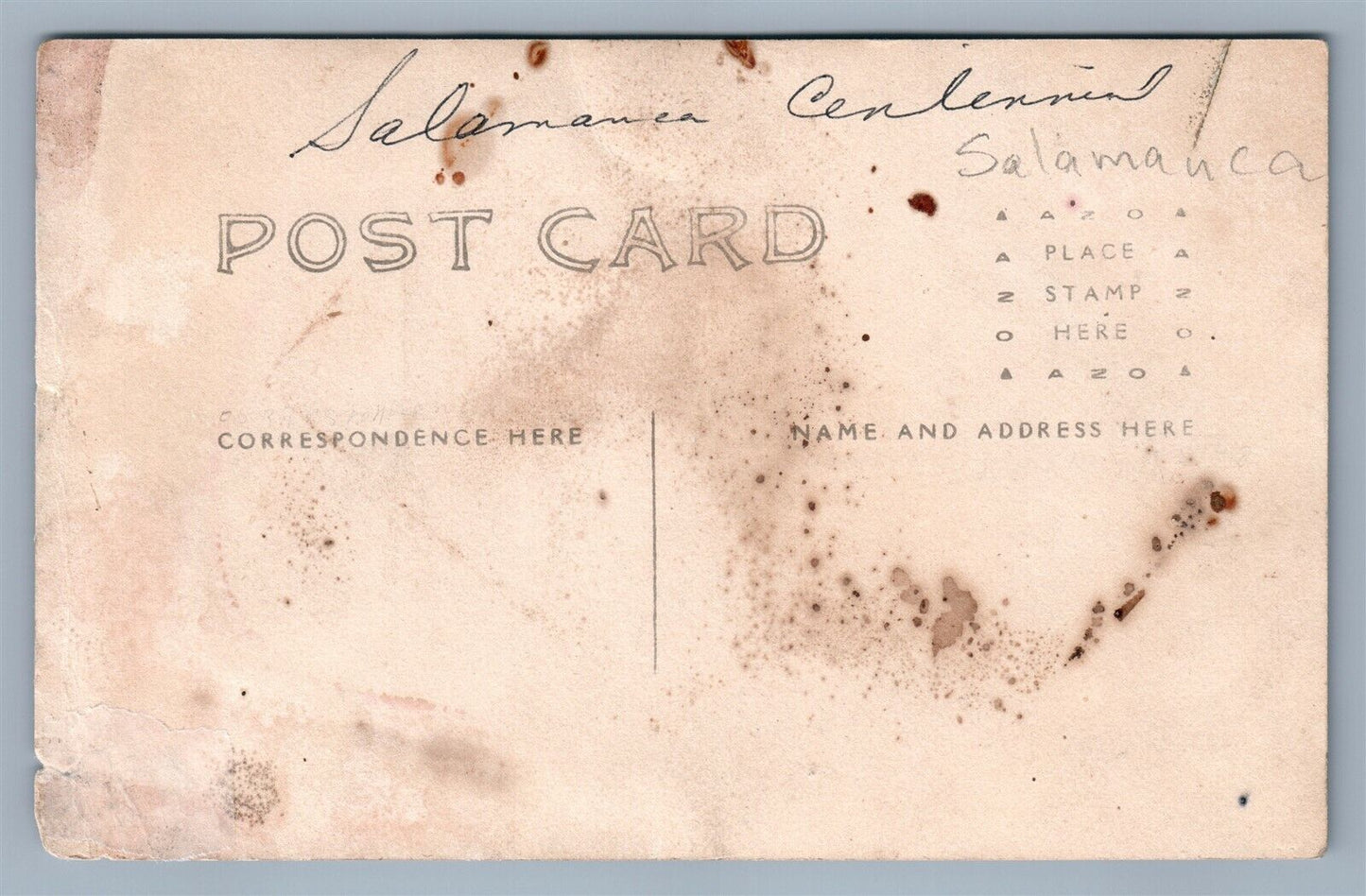 SALAMANCA NY 1908 CENTENNIAL ANTIQUE REAL PHOTO POSTCARD RPPC