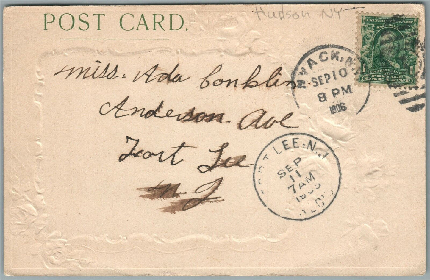 THE BIGHT GRAND VIEW ON HUDSON NY ANTIQUE POSTCARD
