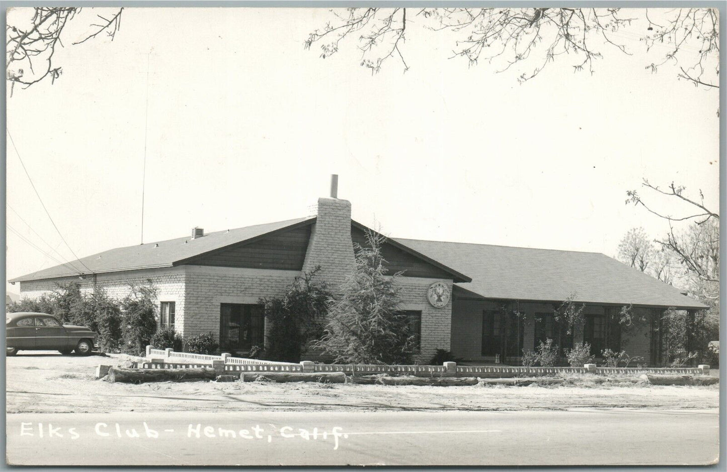 HEMET CA ELKS CLUB VINTAGE REAL PHOTO POSTCARD RPPC